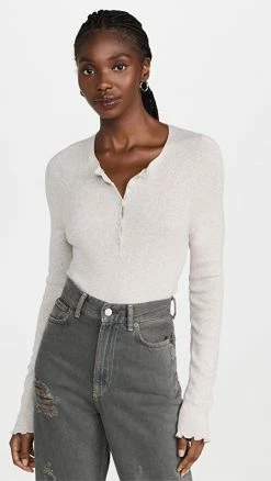 Best Pirce 🛒 Splendid Layton Henley Sweater Heather Latte ✔️
