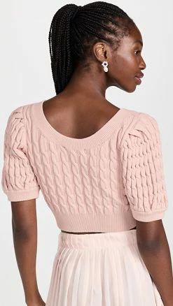 Budget ✔️ Simone Rocha Cropped Puff Sleeve Cable Top Rose ✨ -DEMYLEE SHOP sroch3018815dac 1664981032673 2 0. UX540 . QL90