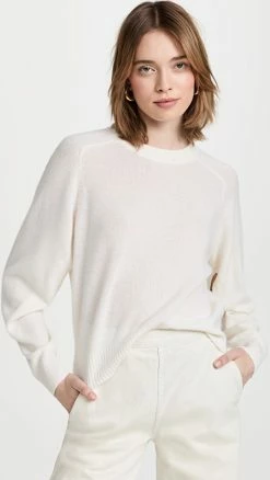 Buy ⭐ Tibi Featherweight Cashmere Sweater Ivory 🔔