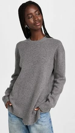 Flash Sale 😍 Tibi Anna Merinowool Hole-At-Back Pullover Heather Grey ⭐