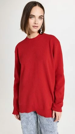 Best Pirce ✨ Tibi Anna Hole-At-Back Pullover Red 👏