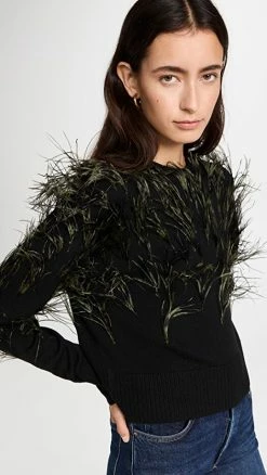 Brand new 😍 Tanya Taylor Lexia Knit Sweater Black/Black/Martini 🎉