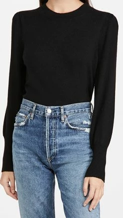 Best Pirce 👏 Veronica Beard Nelia Crew Neck Cashmere Pullover Black 🎉