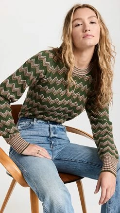 Top 10 😍 Veronica Beard Davignon Sweater Army Multi 🛒