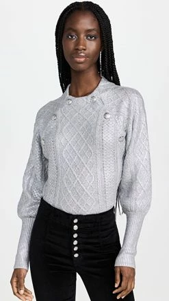 Wholesale ❤️ Veronica Beard Grady Sweater Silver ⭐