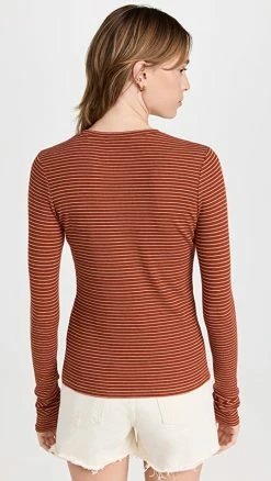Deals 🤩 Vince Rib Stripe Long Sleeve Crew Cinnamon/Blanc ⭐ -DEMYLEE SHOP vince517341e4b3 1658954761873 2 0. UX540 . QL90