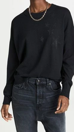 Best Pirce 🎁 Zadig & Voltaire Gaby Stars Sweater Noir 🔥