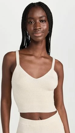 Best Pirce 👏 Z Supply LOUNGE Jade Rib Sweater Tank Heather Oatmeal 💯